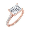 thumbnail image 2 of Moana - Moissanite East West Emerald Cut Lab Diamond Engagement Ring with Sidestones, 2 of 4