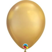 7 inch Qualatex Chrome - Gold Latex Balloons (100 Pack) - Party Supplies Decorations