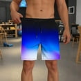 thumbnail image 7 of Mens Swim Trunks with Compression Liner Fashion Print Shorts Elastic Waist Drawstring Beach Shorts, 7 of 7