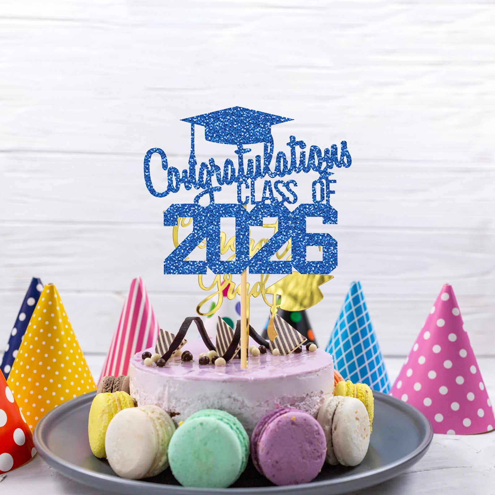 Class Of 2026 Glitter Graduation Cake Topper Congrats Grad Cake Decor 2026 Graduation Party Cake Pick For High School College Senior Graduation Celebration Cake Decoration