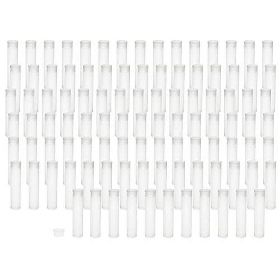 The Beadsmith Clear Plastic Tubes - 2-Inch-Long Round Tubes, 3/8 Inches in Diameter - Flat Caps - Use for Beads, Bath Salts, Wedding & Party Favors, Home or Office Storage - Bag of 100