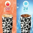 thumbnail image 4 of 30oz Insulated Cow Tumbler with Handle, Featuring a Leak-proof 2-in-1 Lid and Straw, a Vacuum-insulated Travel Coffee Mug, Portable Stainless Steel Water Bottle, Suitable for Both Women and Men, 4 of 6
