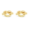 thumbnail image 2 of Italian 14k Yellow Gold Shiny Pretzel Love Knot Tubular Stud Earrings - Yellow,Medium, 2 of 4