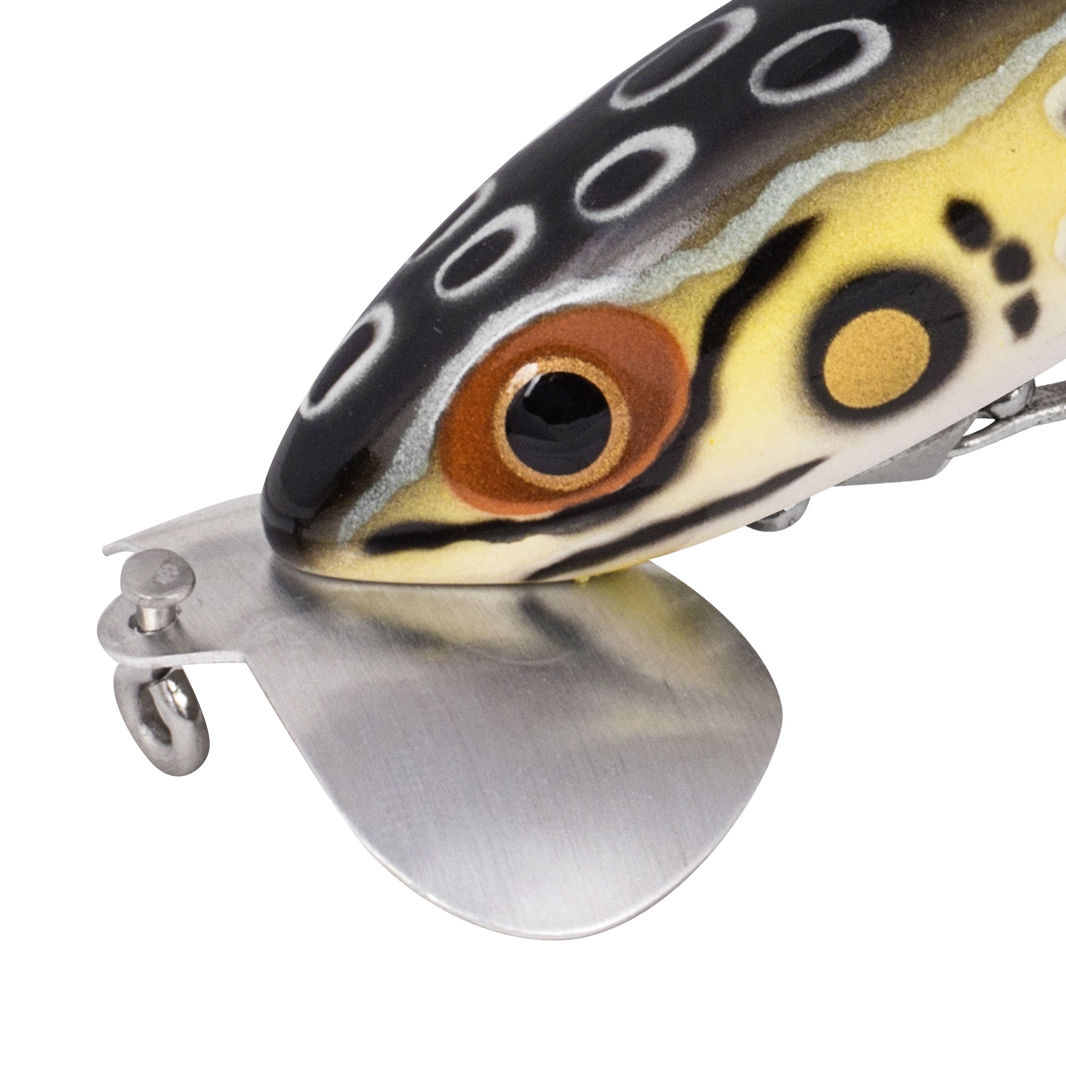 Jitterbug Topwater Lure, 2, 1/4 oz, Frog/White Belly, Floating