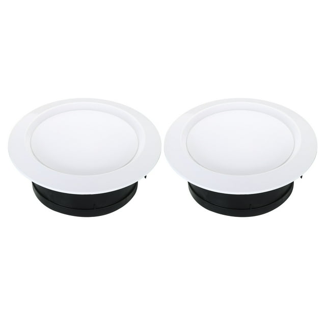 Unique Bargains 6 Inch Round Air Vent 2pcs Adjustable Ceiling Diffuser Grill Cover ABS Louver Soffit Vent White