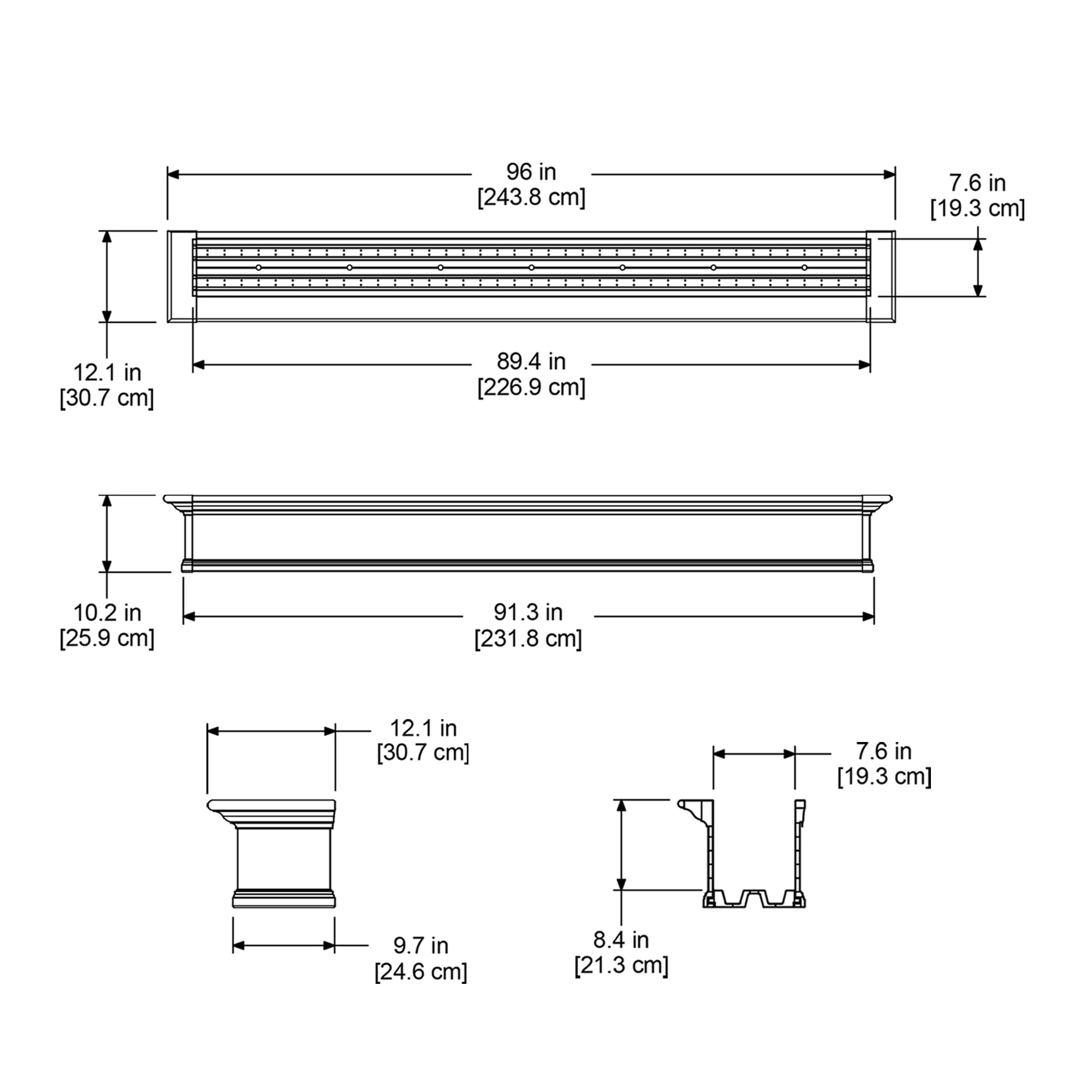 Yorkshire Window Box 8FT White "KD"