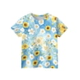 thumbnail image 5 of Cute Summer Tops for Girls Size 7 Soft Casual Short Sleeve Crew Neck Girls Tops Funny Daisy Graphic Tees Girls Fashion Tunic Tops Blue 5-6 Years, 5 of 6