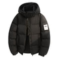 thumbnail image 5 of Zynoxe Winter Jackets for Men Classic Stand Collar Zip Up Jacket Comfy Warm Long Sleeve Puffer Jacket Versatile Solid Color Causal Overcoat with Zipper Pockets, 5 of 8