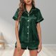 thumbnail image 1 of Conjunto de pantalones cortos para mujer con cuello vuelto y botones, ajuste holgado, atuendo diario FLhrweasw Nuevo, 1 of 7