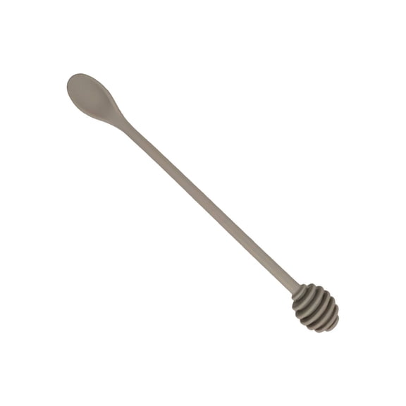 FXMLRLK 1Pc 9.8 Inch Silicone Honey Dipper Sticks Honey Spoon, Long Handle Syrup Dipper Stick Honey Stirrers, Honey Wand for Honey Pot Jar Dispense Drizzle Honey(Gray)