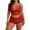 Red, variant on Women's Black Lace Bra and Shorts Set, Sheer Adjustable Strap Bralette and High-Waist Shorts, Alluring Sleepwear, Sizes S-XXXXL