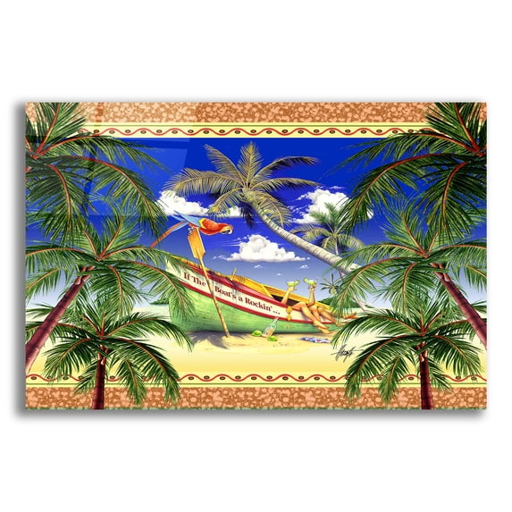 Epic Art 'Boat Toast Motif' by James Mazzotta, Acrylic Glass Wall Art, 16"x12"