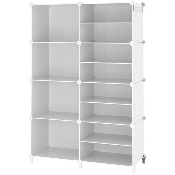 2026 New 8‑Cube Transparent Twill Closet Organizer, Stackable Cubby Storage Shelves, Multi‑Purpose Clothes Organizers for Closet Bedroom Living Room & Office