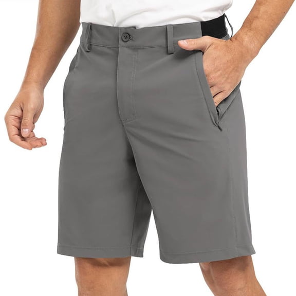 Sewkxo Men's Golf Shorts Inseam Stretch Quick Dry Casual Work Dress Shorts with 4 Pockets,Light Gray XL