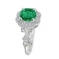 thumbnail image 2 of Mauli Jewels Women's 1 Carat Emerald and Halo Diamond Engagement Ring in 10K White Gold, 2 of 4