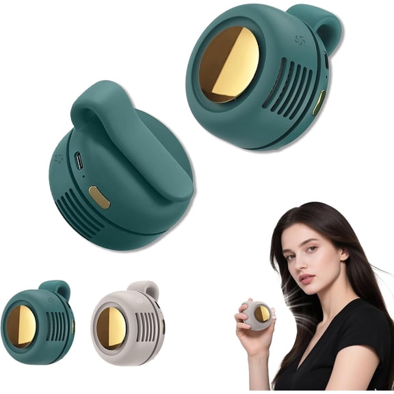 Portable Silent Mini Bladeless Fan Clip,Rechargeable Personal Cooling Fan with 3 Speeds,Hands-Free Wearable Clip Fan for Outdoor Office Travel