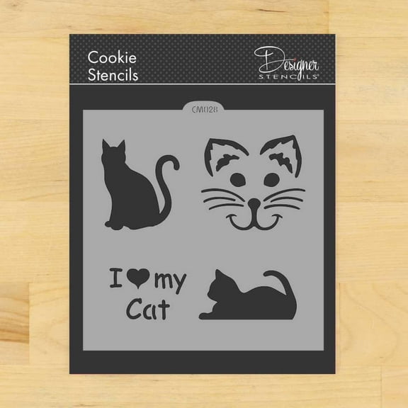 I Love My Cat Cookie and Craft Stencil by Designer Stencils