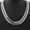 thumbnail image 7 of QQTDFG HEAVY Silver 18mm 24" Curb Cuban Link Chain 316L Stainless Steel Men's Necklace-default, 7 of 7