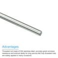thumbnail image 4 of Uxcell Fully Threaded Rod M8 x 170mm 1.25mm Thread Pitch 304 Stainless Steel Right Hand Threaded Rods Bar Studs 4 Pack, 4 of 4