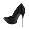 thumbnail image 3 of XYD Women Classic Slip On Pumps Stiletto Metal High Heels Pointy Closed Toe Formal Party Satin Shoes Size 11.5 Black, 3 of 4