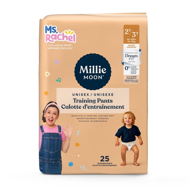 Millie Moon Ms Rachel Training Pants, Size 2T-3T, 25 Count