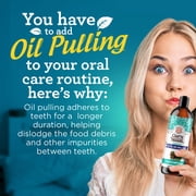 GuruNanda Farmed Mint Oil Pulling Natural Mouthwash with Essential Oils & Vitamins D3,E,K2 - Toothbrush & Tongue Scraper - 8 fl oz X 3