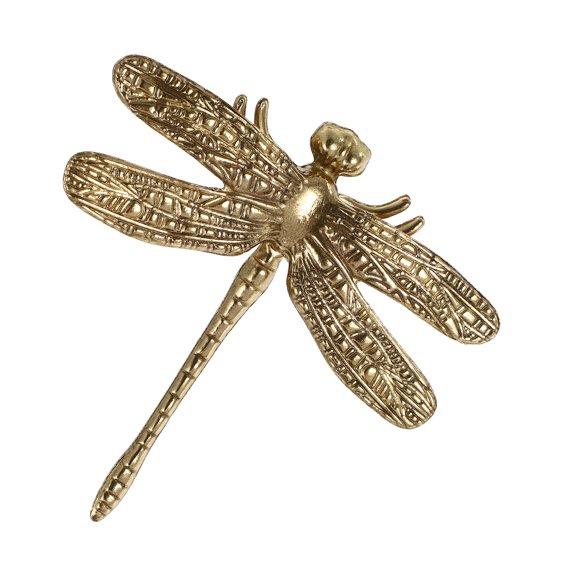 Golden Dragonfly Shaped Cabinet Handle Singlehole Knob for Home Use Decorative Copper Hardware 1pc