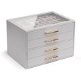 thumbnail image 1 of Jewelry Box Vlando organizador con tapa de vidrio de 4 capas para mujer, 1 of 7