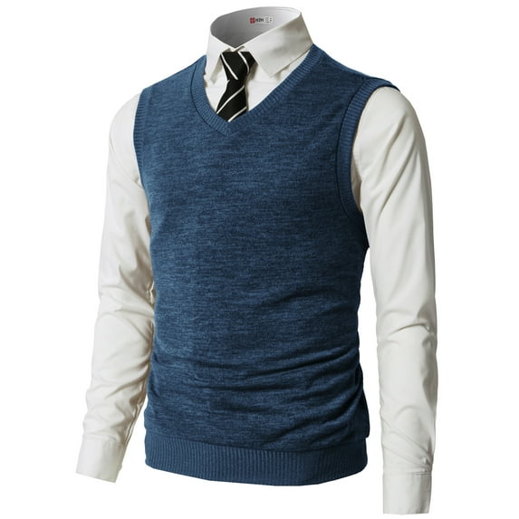 H2H Mens Casual Slim Fit Basic Knitted V-Neck Pullover Sweaters Vest (CMOV042)