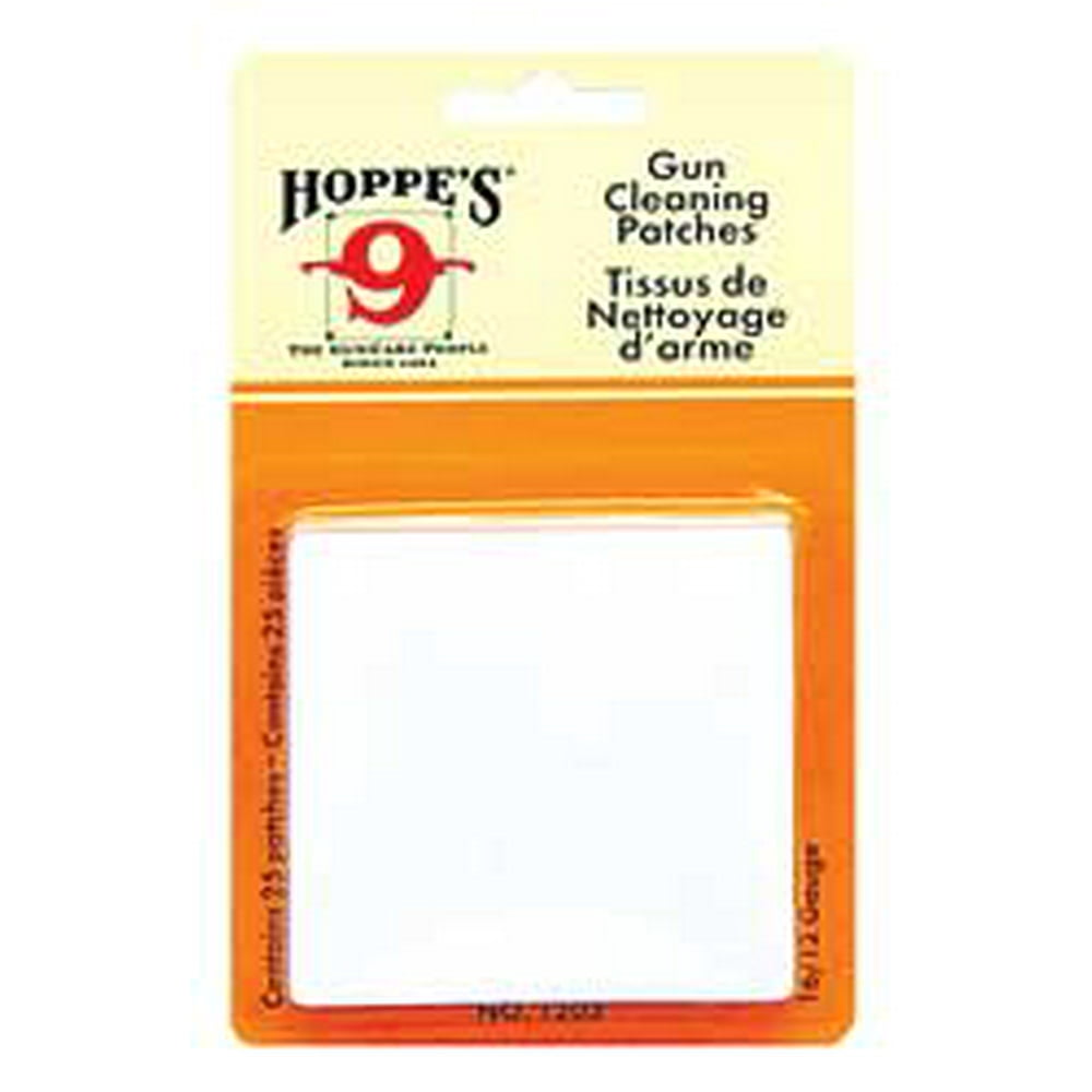 Hoppes Gun Cleaning Patches No 5, 16 to 12 Ga, 25 pack