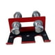thumbnail image 1 of Soporte para barra de sentadillas, soporte vertical para barra de gimnasio, ahorra espacio. Rojo, 1 of 9