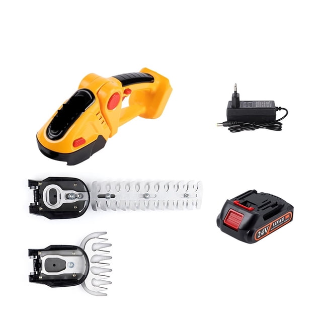 2 In 1 24V Cordless Electric Hedge Trimmer 20000RPM Rechargeable Handheld Household Shrub Weeding Pruning Mower Garden Tools ,Easy to Use