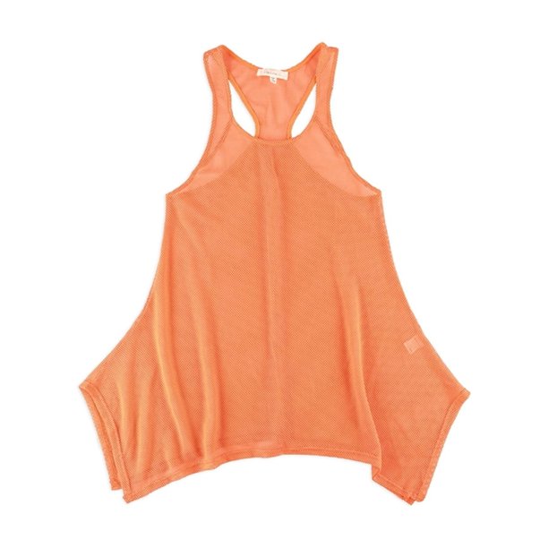 Francesca's Womens Mesh Racerback Cover-Up Traje de baño, Naranja, S/M