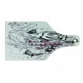 thumbnail image 1 of Rose Cutting Board, Abstract Rose with Butterflies Nostalgic Victorian Design Forever Love Theme, Decorative Tempered Glass Cutting and Serving Board, Wine Bottle Shape, Pale Mauve Pink, by Ambesonne, 1 of 1