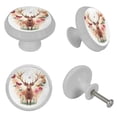 thumbnail image 4 of HemaKayy 4 Pack 1.37" Decorative Cabinet Knobs - Glow in the Dark - Durable ABS & Glass - Easy Installation - Versatile Usage - Enhance Home, Kitchen Decor - Deer and Colorful Butterflies Flowers, 4 of 7