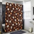 thumbnail image 4 of White Pumpkins Fall Shower Curtain - Water Repellent Fabric Shower Curtains Washable, Thanksgiving Maple Leaves Brown Decorative Polyester Cloth Bathroom Curtains Modern Bath Decor 36"x72", 4 of 8