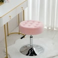 thumbnail image 5 of Furniliving Velvet Ottoman Stool, Swivel Adjustable Vanity Stool,Tufted Makeup Chairs for Bedroom, Pink, 5 of 7