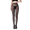 thumbnail image 1 of Jalioing Collants Taille Haute pour Femmes, Dentelle Résille Florale, Bas Résille à Motifs, Panty Résille pour Femmes, 1 of 2