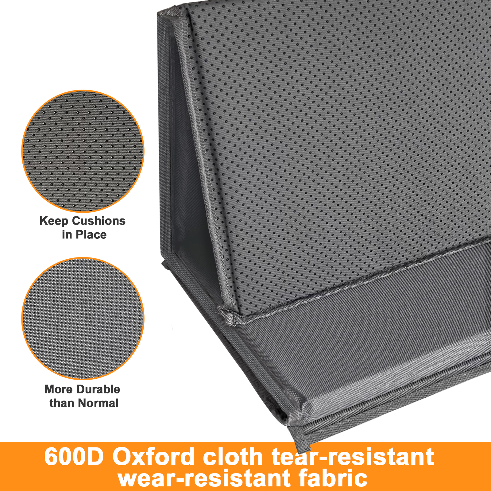 Sofa Cushion Support - 17''x66'' MDF Board for Sagging Seat, Non-Slip Oxford Surface, Fit Most 3 Seat Couch - 1PC, Darkgrey