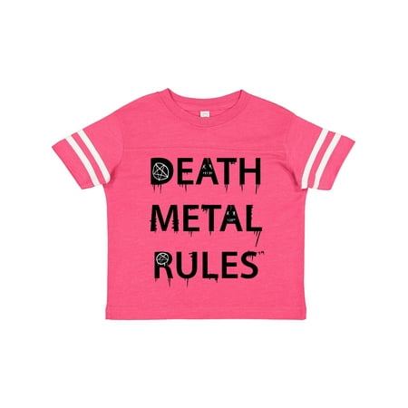 

Inktastic Death Metal Rules White T-Shirt Gift Toddler Boy or Toddler Girl T-Shirt