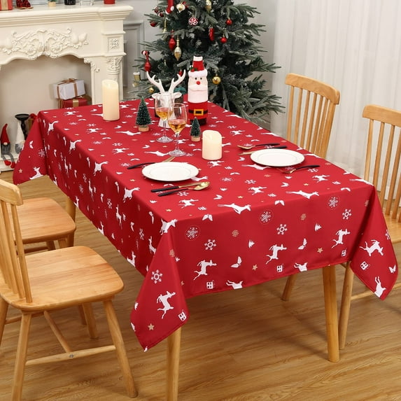 Table Cloths Stain Resistant Waterproof Indoor Outdoor Spillproof Fabric Tablecloth Washable Table Cover