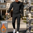 thumbnail image 6 of Zimjoy Black Track Suits Mens Athletic Mens Sweatsuits 2 Piece Set Fall Sweatshirt and Sweatpant Casual Sweatpants Set with Pockets, Black L, 6 of 7