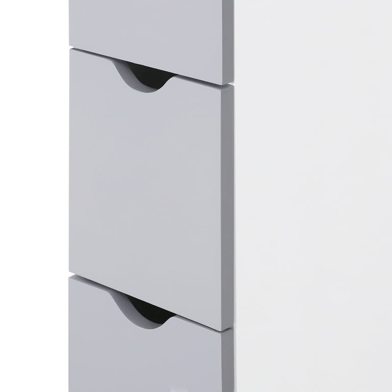 Homcom 54 Tall Bathroom Storage Cabinet, Freestanding Linen Tower