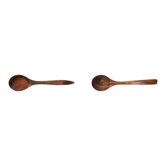 FXMLRLK 2PCS Wooden Spoons for Eating, 7 Inch Wood Soup Spoons Long Handle Wood Teaspoons Woods Table Spoon for Cooking Wooden Serving Spoon for Tea Coffee Honey Desserts Cereal