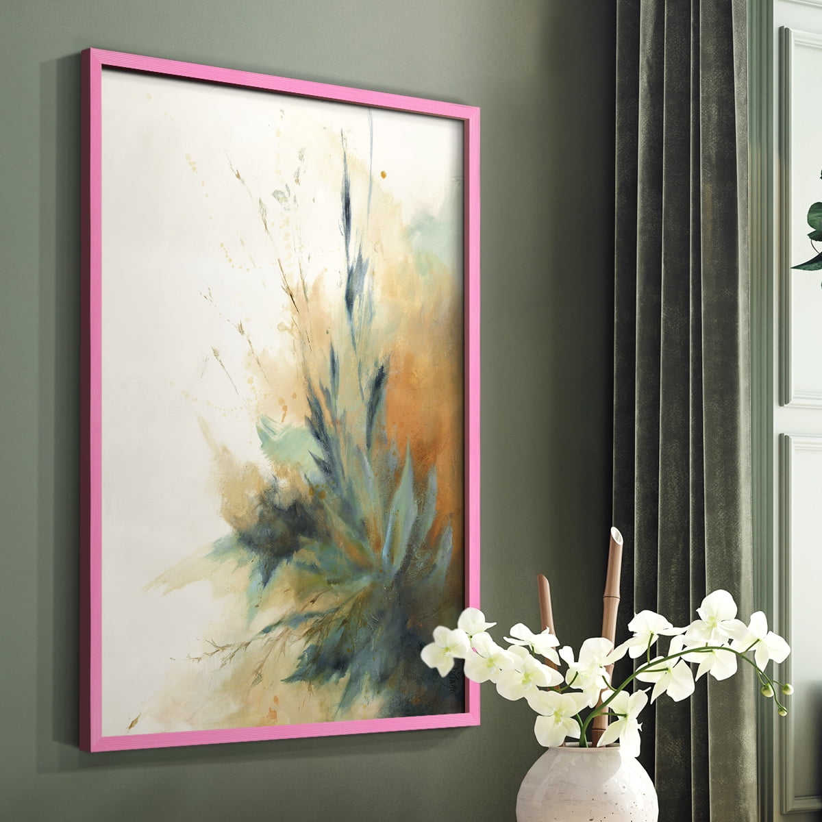 Desert Song II Framed Print in Pink Solid Wood Framed Print No Nail Hanging