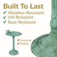 thumbnail image 3 of Sunnydaze Garden Visitor Freestanding Cast Aluminum Outdoor Bird Bath, Green Patina, 3 of 17