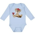 thumbnail image 3 of Inktastic Baseball Teddy Bear Boys Long Sleeve Baby Bodysuit, 3 of 5