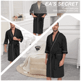 thumbnail image 5 of EA'S SECRET Men's 100% Cotton Bathrobes Lightweight Soft Kimono Summer Breathable Short Sleeve Knit Spa Robe with Pockets(Loden Frost,M), 5 of 6