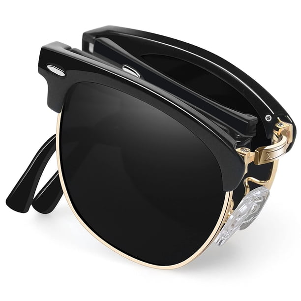 Gafas de sol Joopin, semisin montura, negras, plegables, polarizadas, UV400
