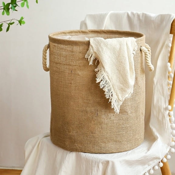 Cotton and Linen Laundry Basket-A,Laundry Basket 1,Cotton Linen Dirty Clothes Basket Portable Cotton Rope Dirty Clothes Basket Dirty Clothes Storage Basket Household Dirty Laundry Basket